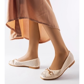 Beige openwork ballerinas from Schiavone 1