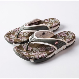 Gray textile flip-flops with flowers from Felix grey 1
