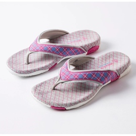 Gray and pink textile flip-flops from Luigia grey 1