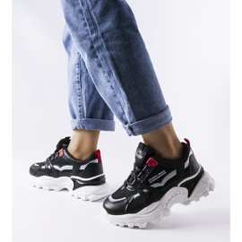 Black sneakers with neon Opal inserts 1