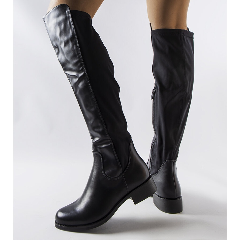 Muijsi black eco-leather boots 1