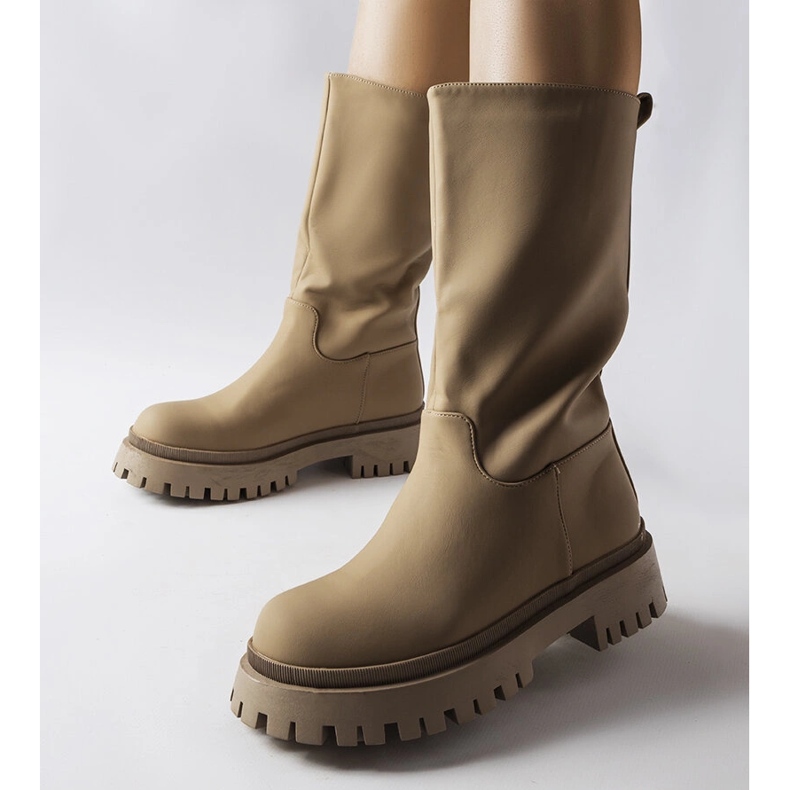 Hollie brown matte boots 1