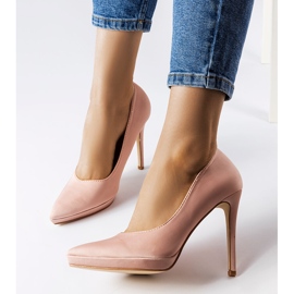 Inna Silje powder pink satin high heels 1