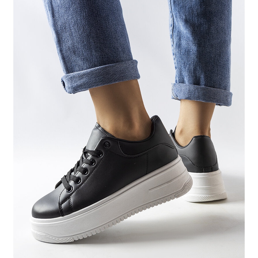 Black platform hotsell trainers womens uk