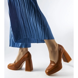 Brown high heel pumps from Inès 1