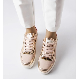 Powder sneakers with a gold insert from Perrault pink 1