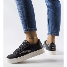 Vernadeau black snakeskin imitation sneakers 1