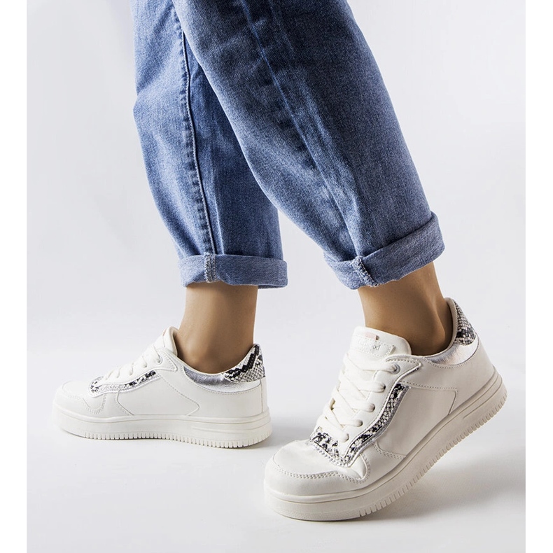 Nelma white eco leather sneakers 2 Nelma white eco leather sneakers 2