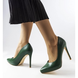 Kristin dark green classic heels 1