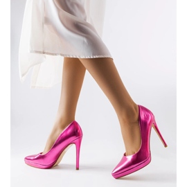 Kristin's pink mirror heels 1