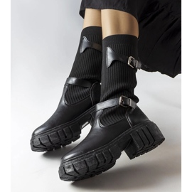 Black stylish boots with elastic uppers from Ida 1