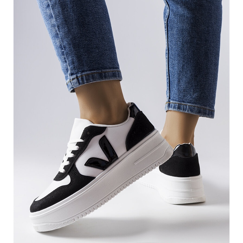 Black and white platform sneakers from Plouffe 1