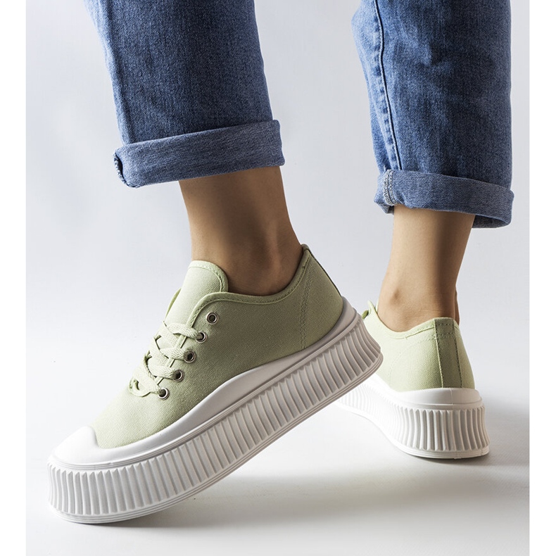 Green sneakers with thick soles from Wallace 1
