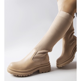 Beige boots with elastic uppers from Montere 1