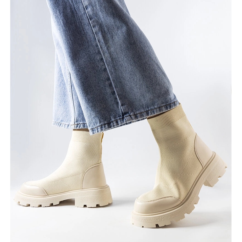 Beige sock boots from Lonte 1