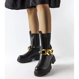 Black ankle boots with chain from Genoveffa 1