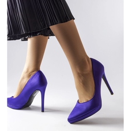 Purple satin pumps from Silje violet 2