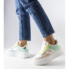 Colorful sneakers on the Gidle platform white 1