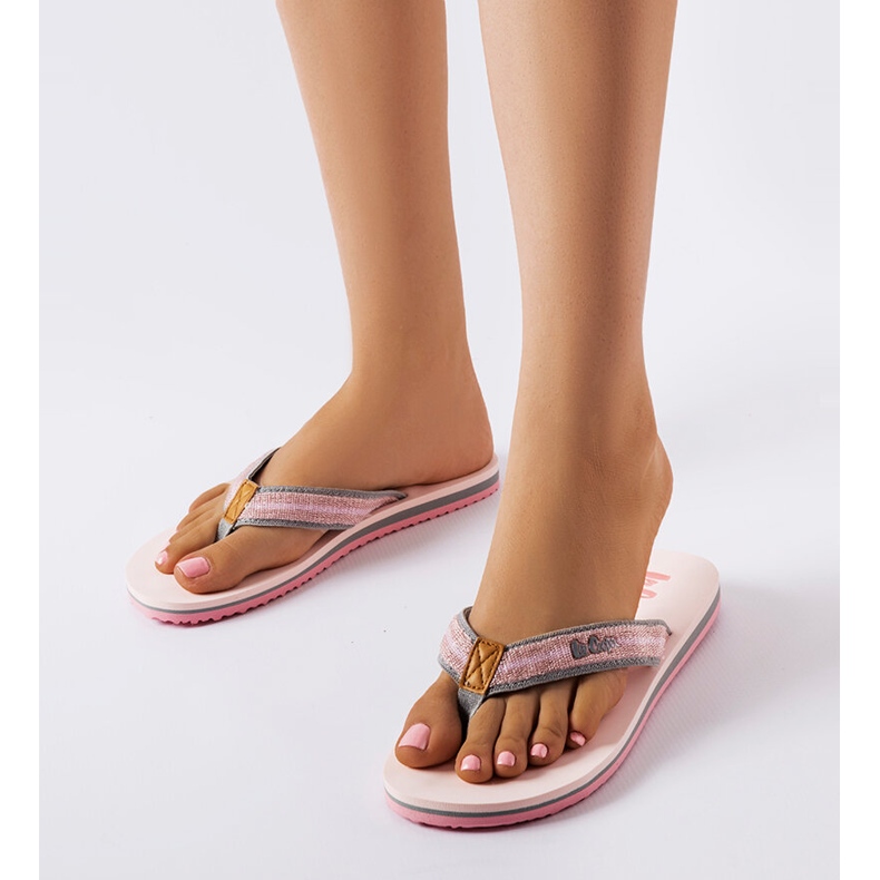 Lee Cooper light pink flip-flops 1
