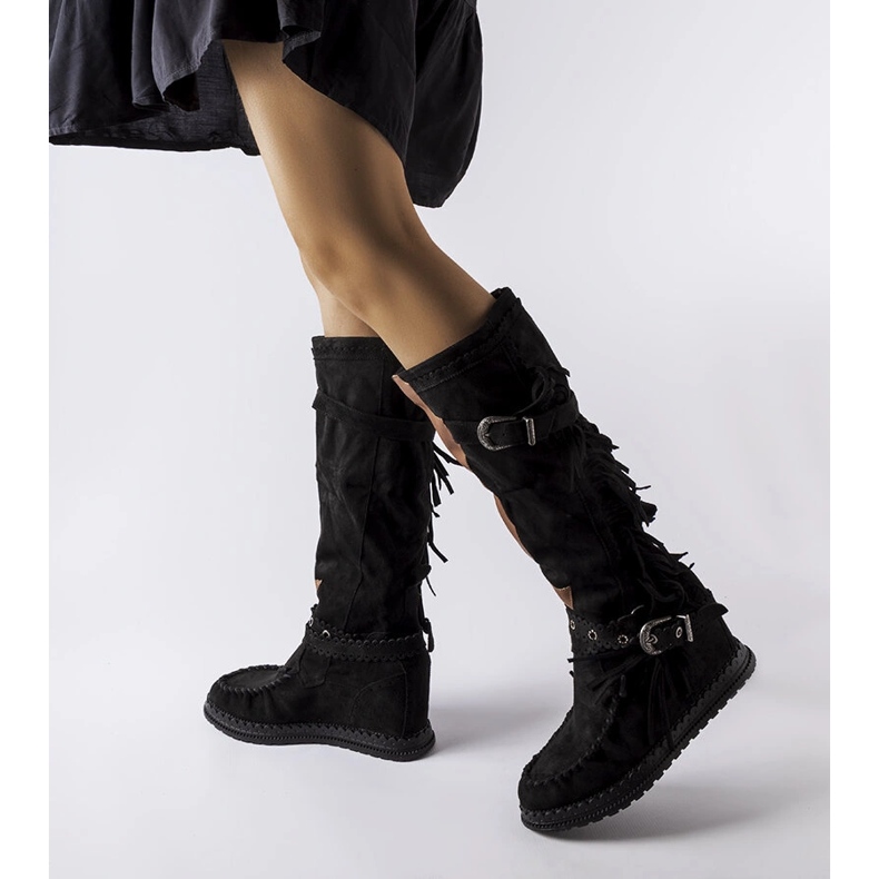 Inna Black boots with an indoor wedge from Filiberta 2 Inna Black boots with an indoor wedge from Filiberta 2