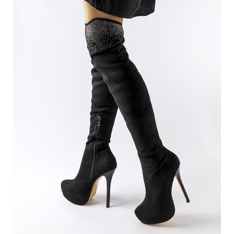 Inna Black high heel boots from Pisanelli 1