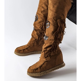Inna Brown wedge boots from Cascia 1