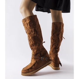 Inna Brown boho style boots from Putignano 1