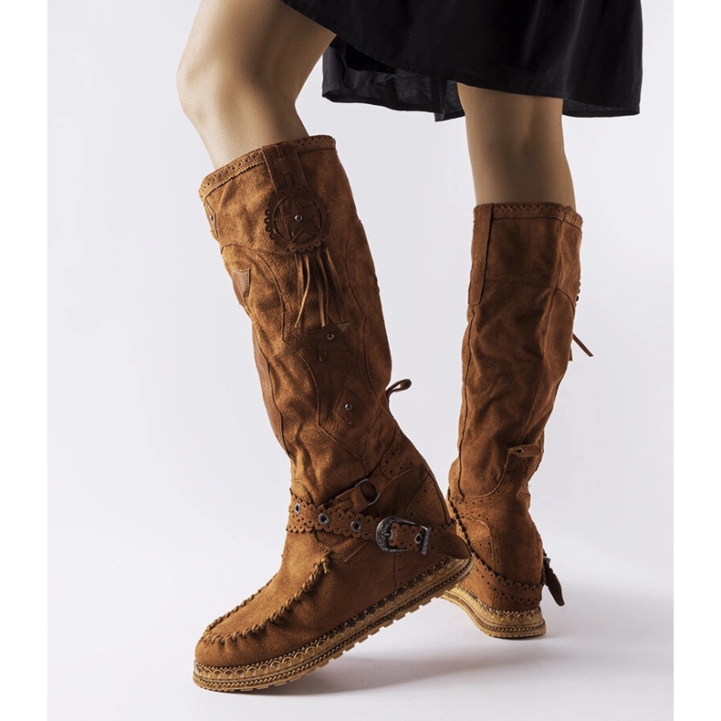 Inna Brown boho style boots from Putignano 1