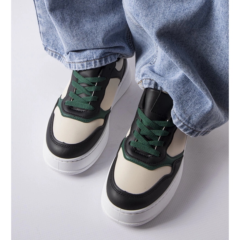 Black and green sneakers on the Baron platform 1