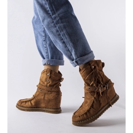 Inna Brown wedge boots from Teodata 1