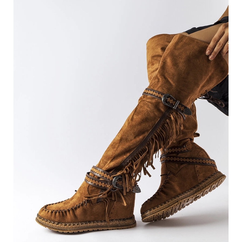 Inna Brown wedge boots from Novella 1