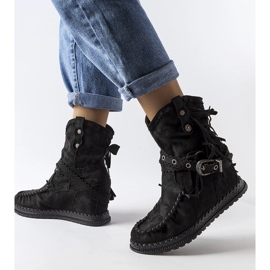Inna Black wedge boots from Teodata 1