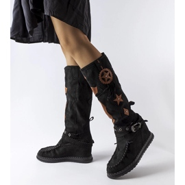 Inna Black boho style boots from Putignano 1