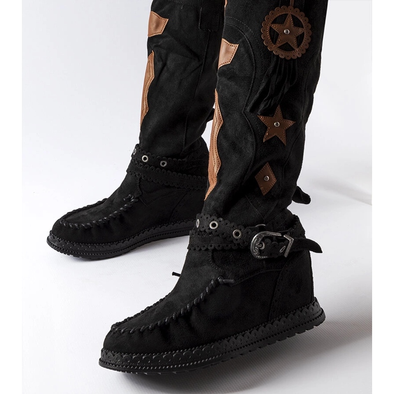 Inna Black boho style boots from Putignano 2