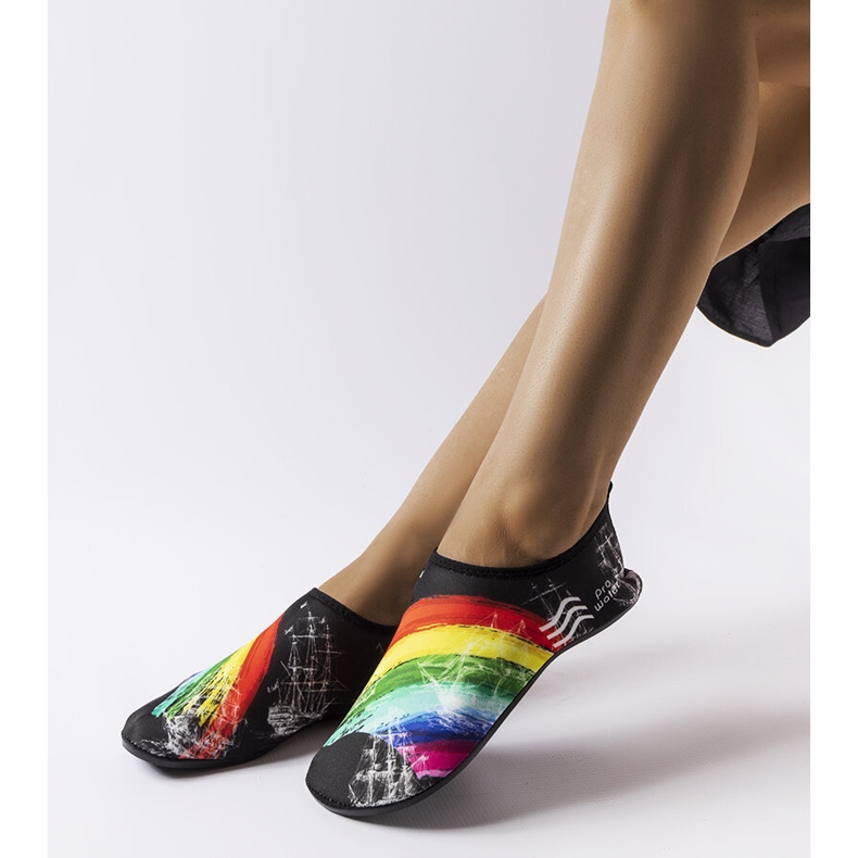 ProWater Black with colorful print Krejz water shoes 1
