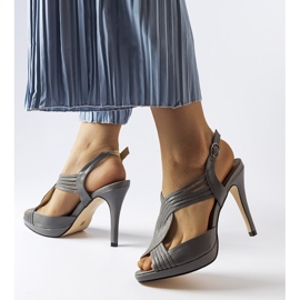 Gray high heel sandals from Tougas grey 1