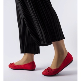 Red ballerinas with Larissa cubic zirconia 1