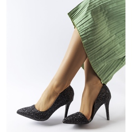 Arsenault black brocade heels 1