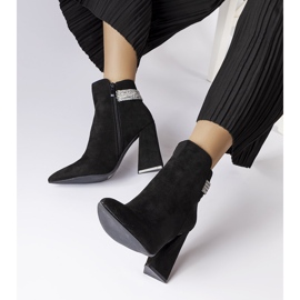 Black ankle boots with zircons from Liviana 1