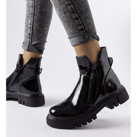 Ritte black lacquered insulated boots 1