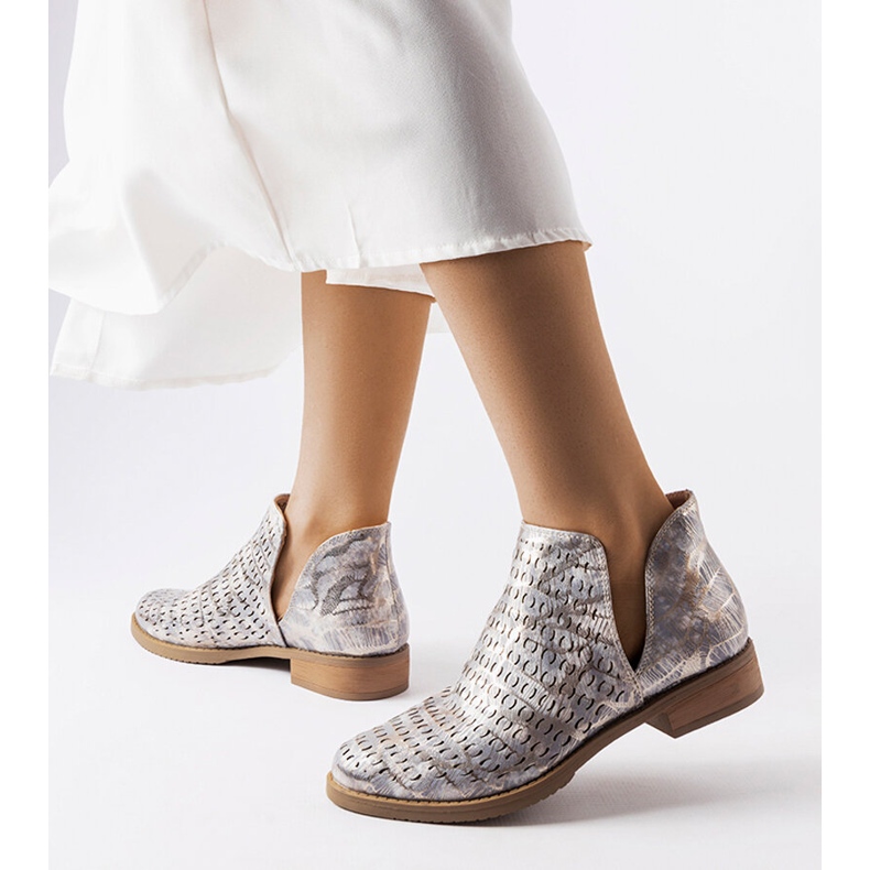 Metallic openwork boots from Giuseppina Chelsea boots silver 1