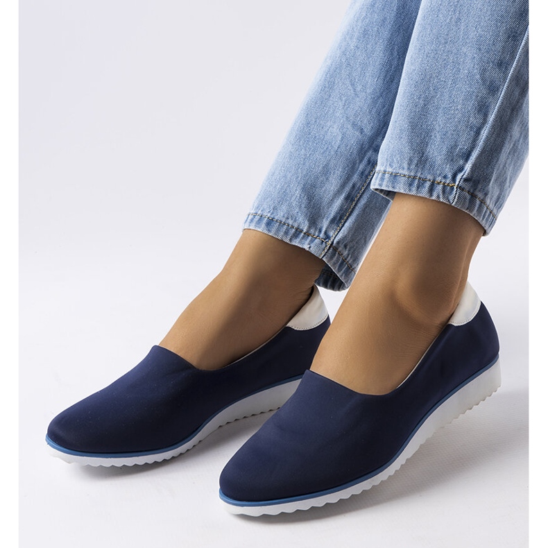 Navy blue elastic sneakers from Alfonsi 1