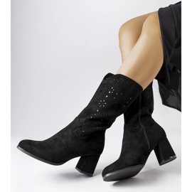 Black openwork ankle boots from Vergiate 2