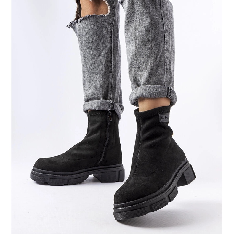 Black insulated suede boots from Inge 1