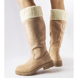 Beige eco-suede Erin boots 1