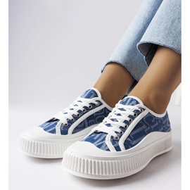 Navy blue platform sneakers from Alfianello 1