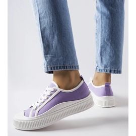 Purple platform sneakers from Alfianello violet 1
