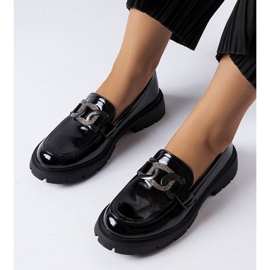 Inna Black patent loafers with rhinestones from Pineda 1