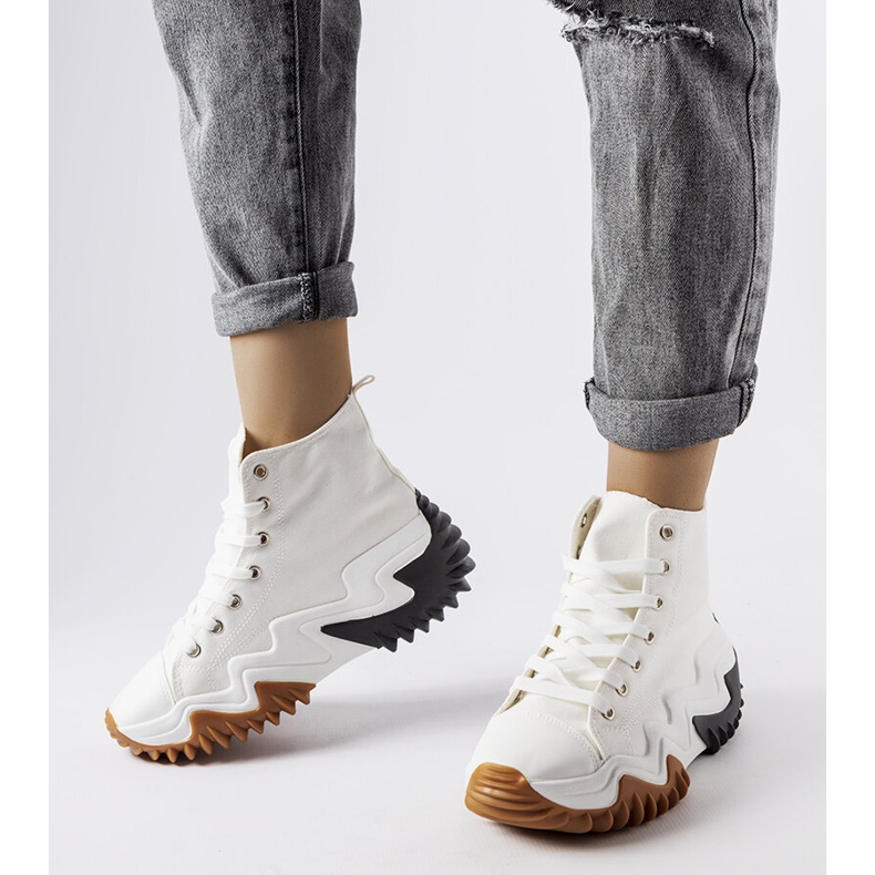 White sports sneakers with thick soles from Toro 1