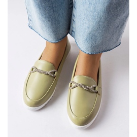 Green loafers with rhinestones from Paola 1